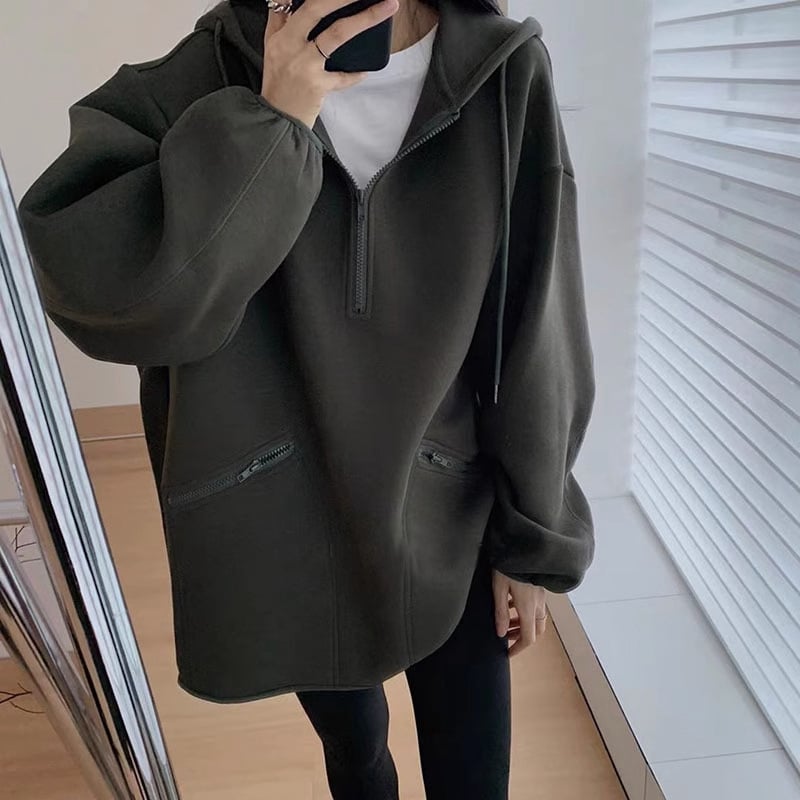 Zipper Sweater Coat Front View
