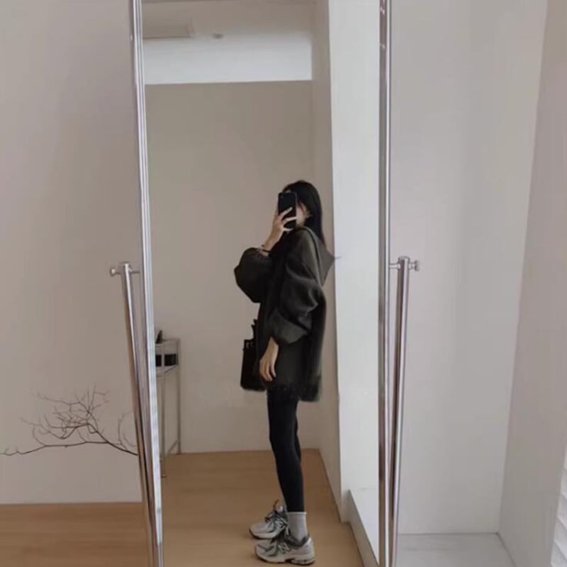 Zipper Sweater Coat Back View