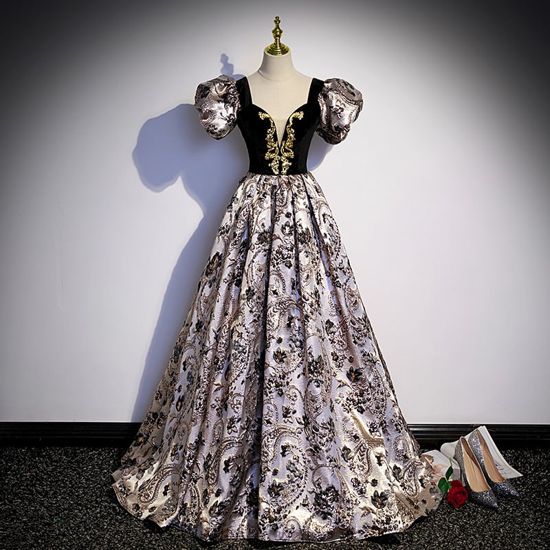 Puff Sleeve Princess Evening Dress 2