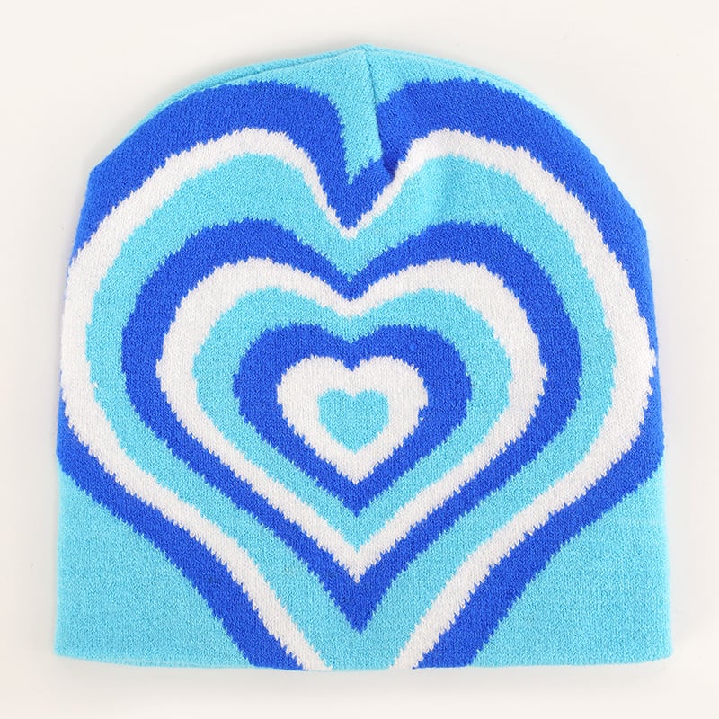 Color Matching Rainbow Love Knitted Hat Image 3