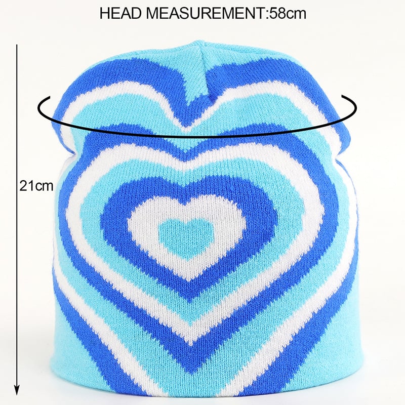 Color Matching Rainbow Love Knitted Hat Image 2