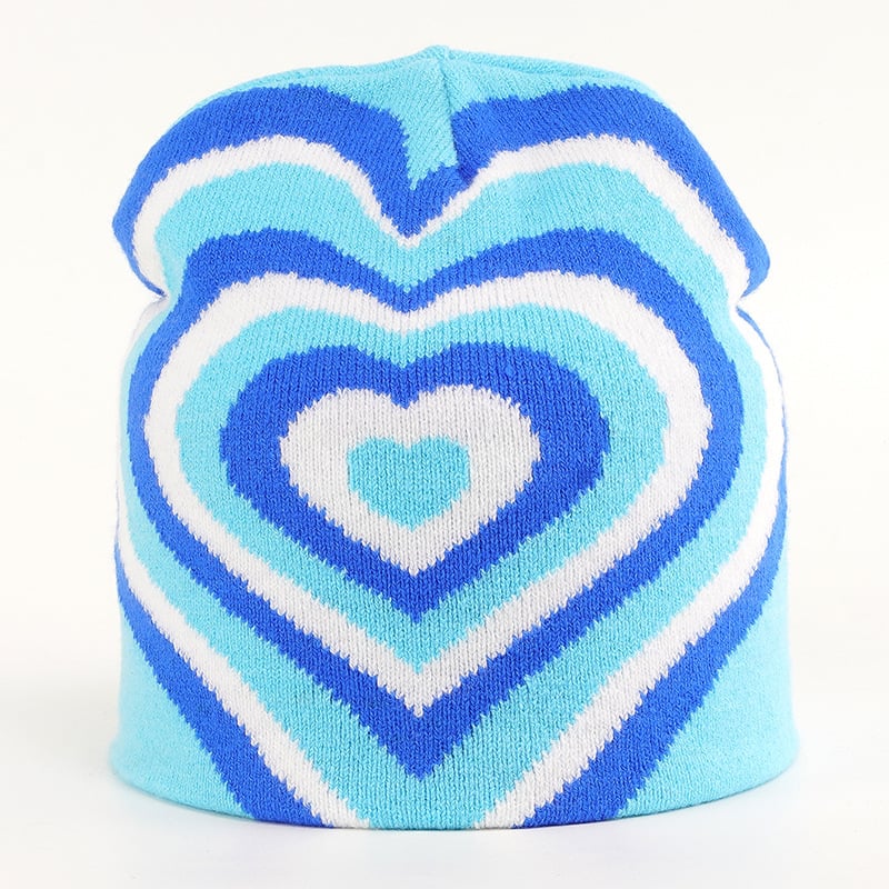 Color Matching Rainbow Love Knitted Hat Image 1