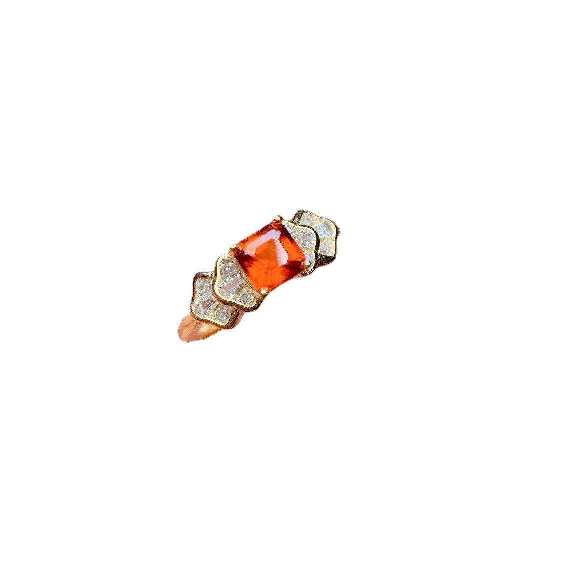 Colored Gems Jewelry 925 Silver Inlaid Natural Garnet Ring - Image 3