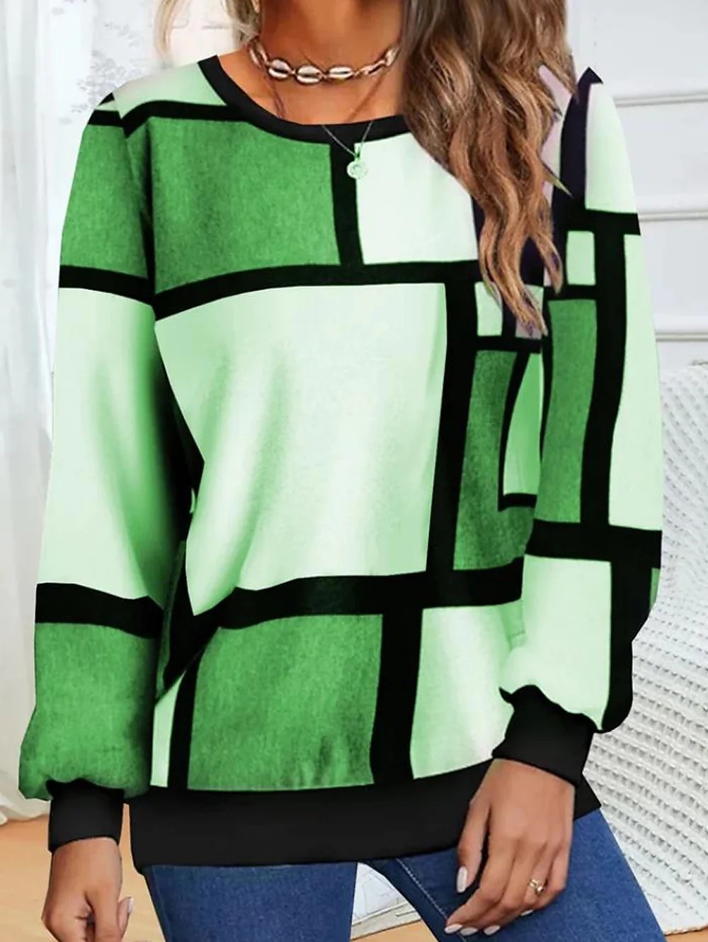 Casual Geometric Sweater 3