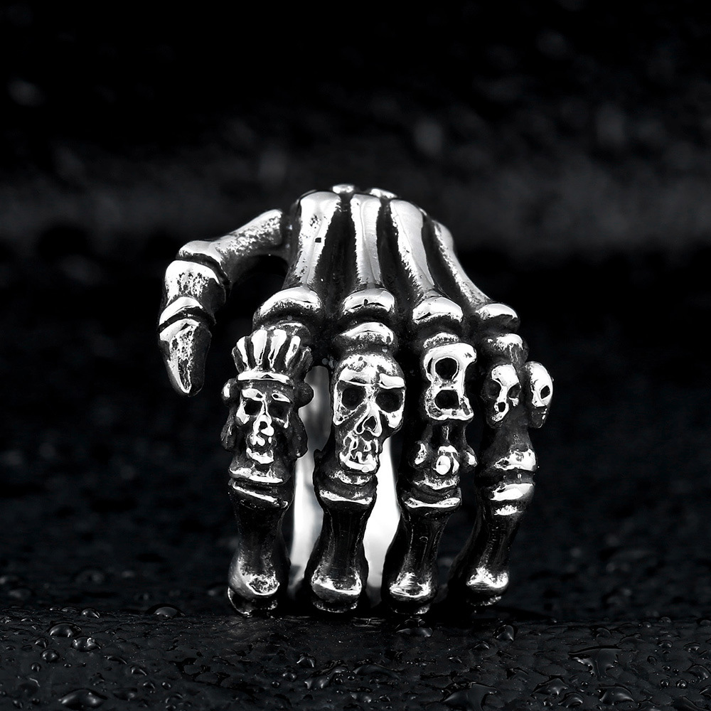 Punk Hand Bone Ring Image 2