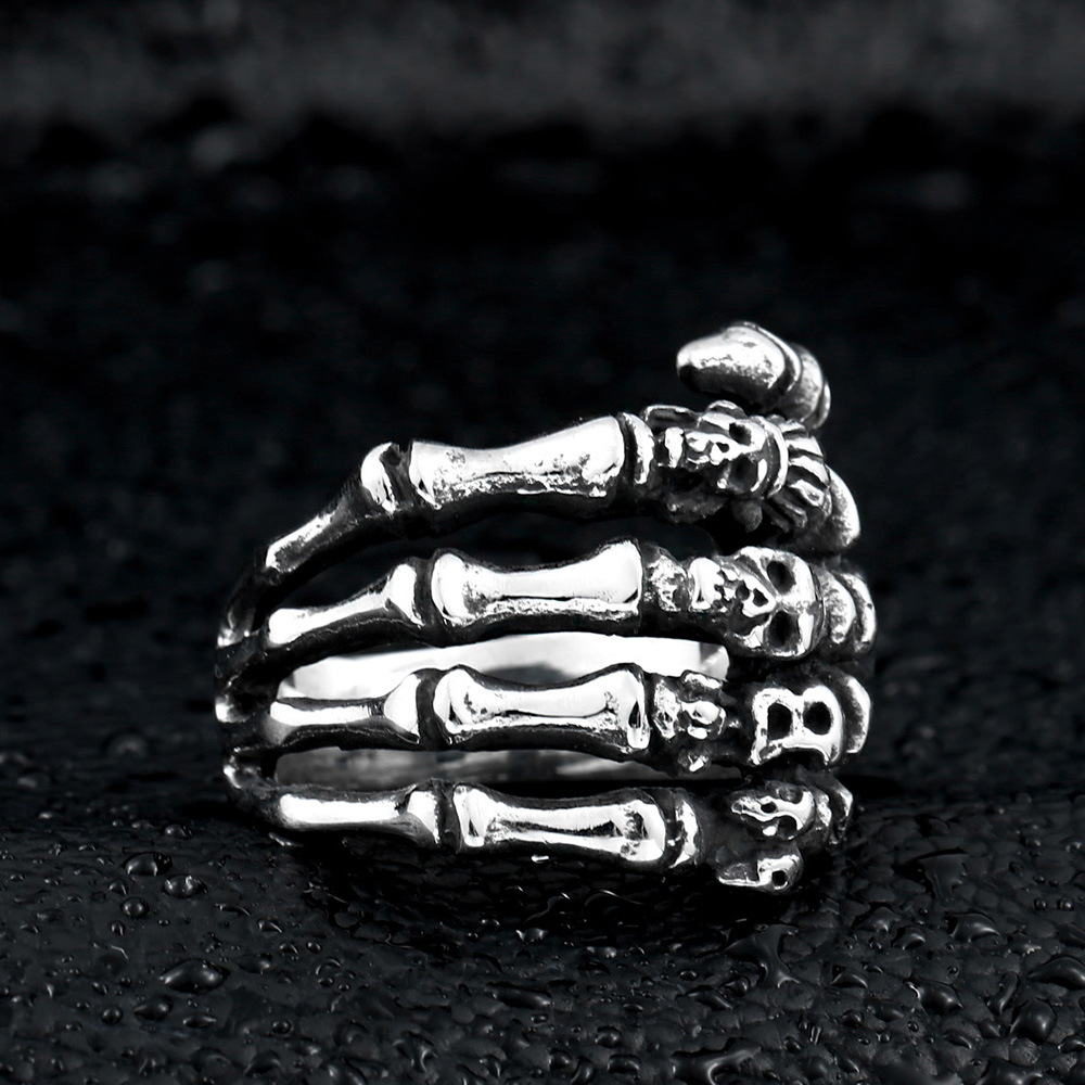 Punk Hand Bone Ring Image 4