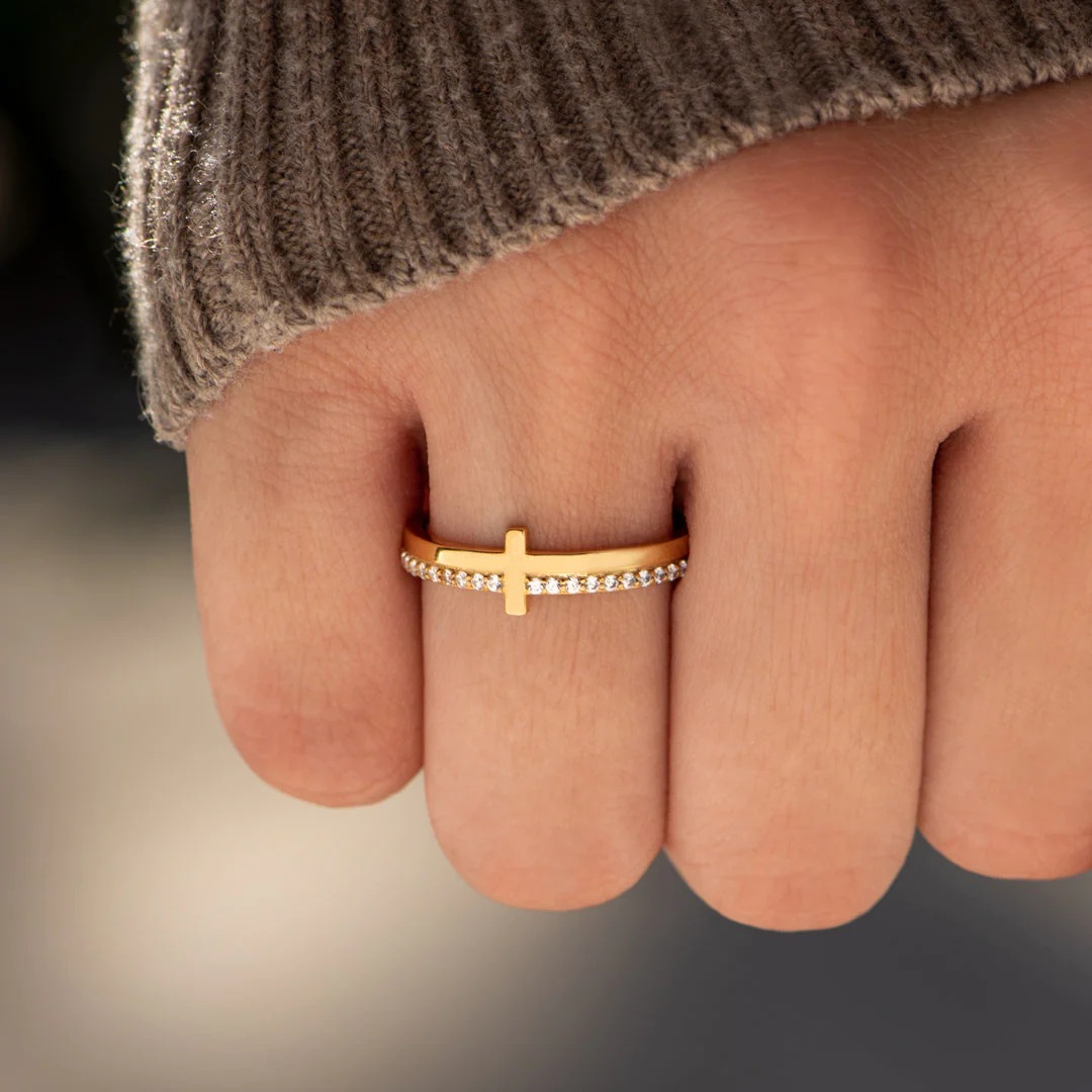 S925 Sterling Silver Cross Ring Image 3