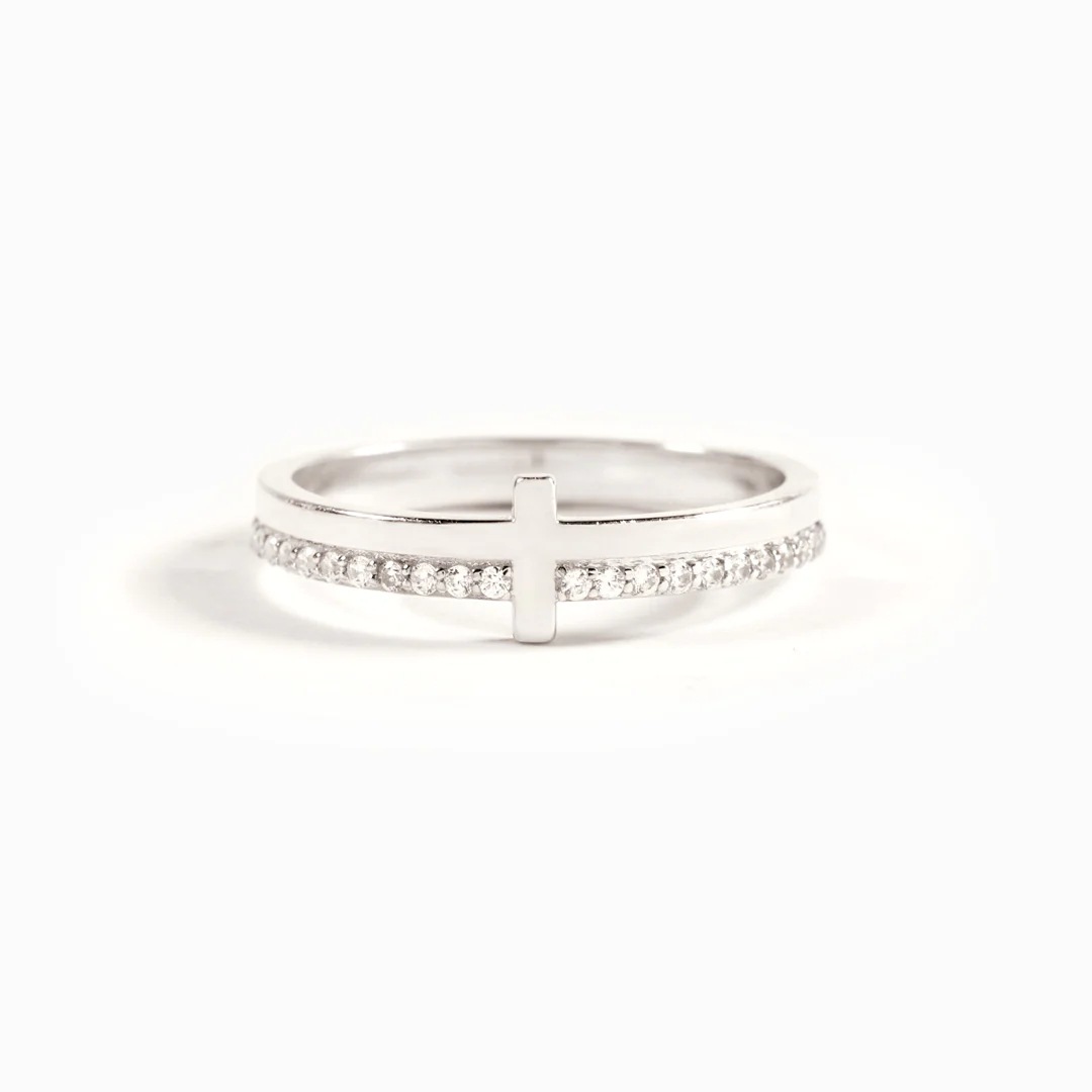 S925 Sterling Silver Cross Ring Image 5
