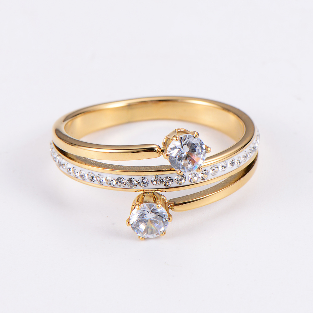 Elegant Spiral Zircon Female Ring 2