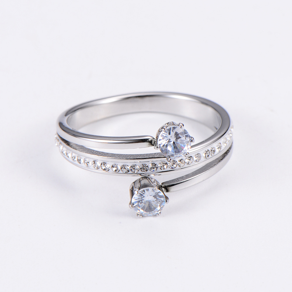 Elegant Spiral Zircon Female Ring 6