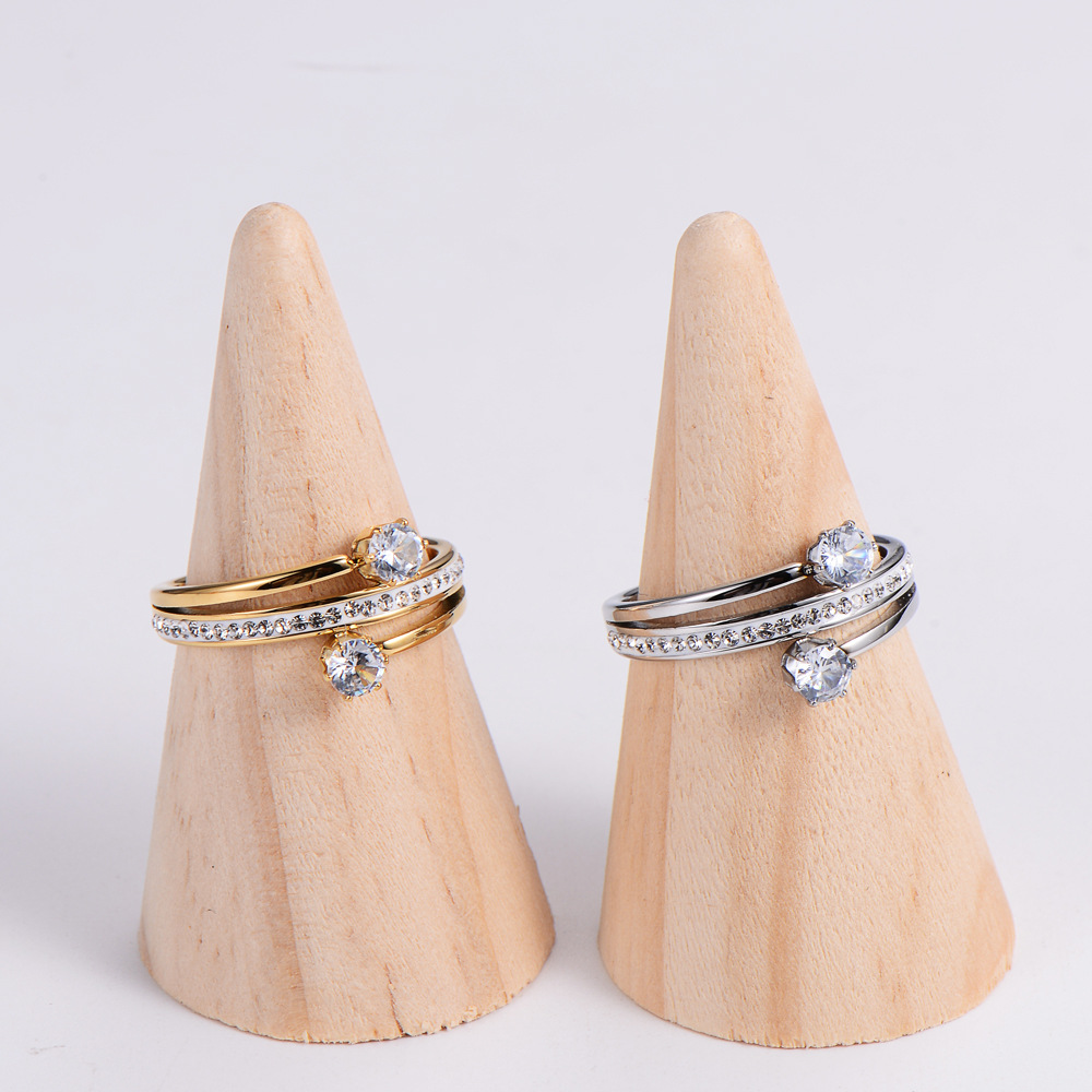 Elegant Spiral Zircon Female Ring 7