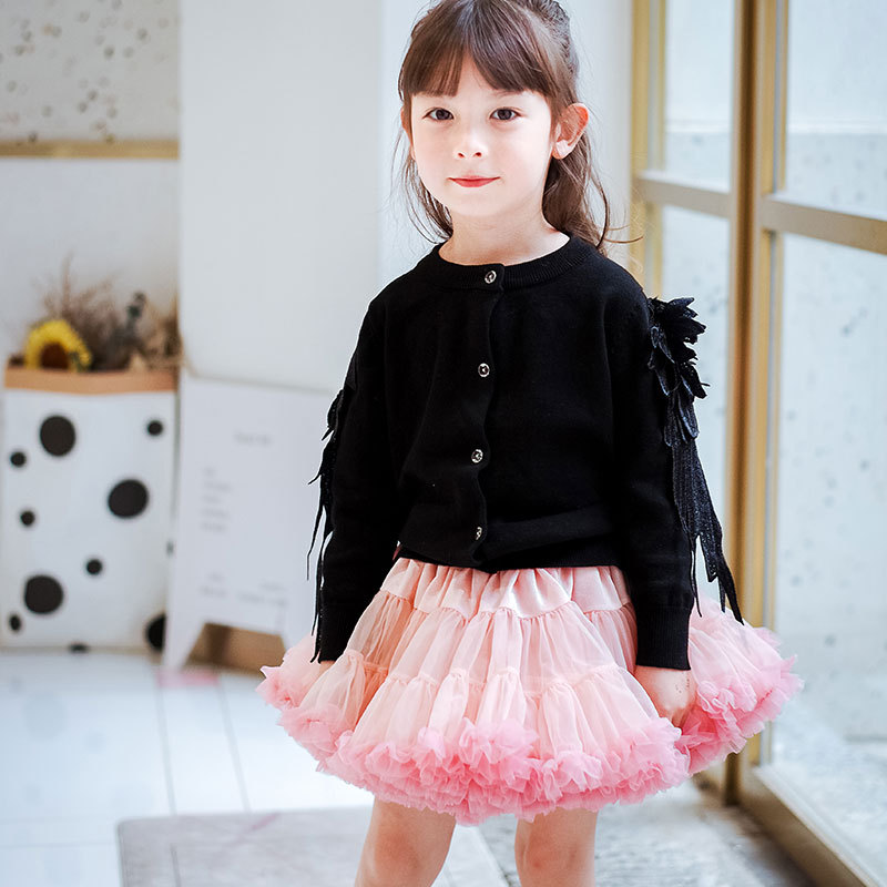 Cardigan feather button-up sweater