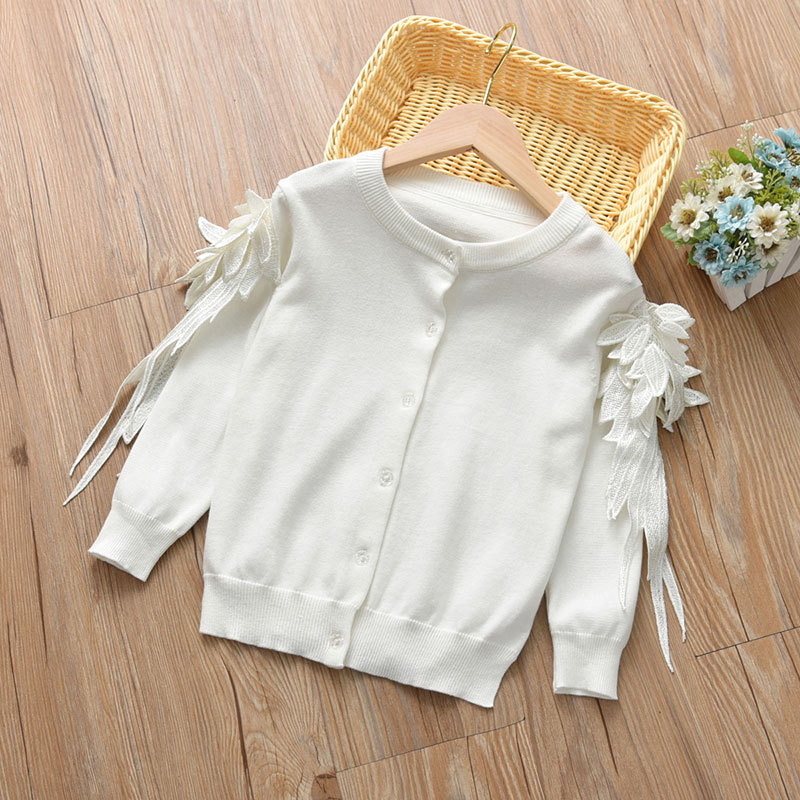 Cardigan feather button-up sweater