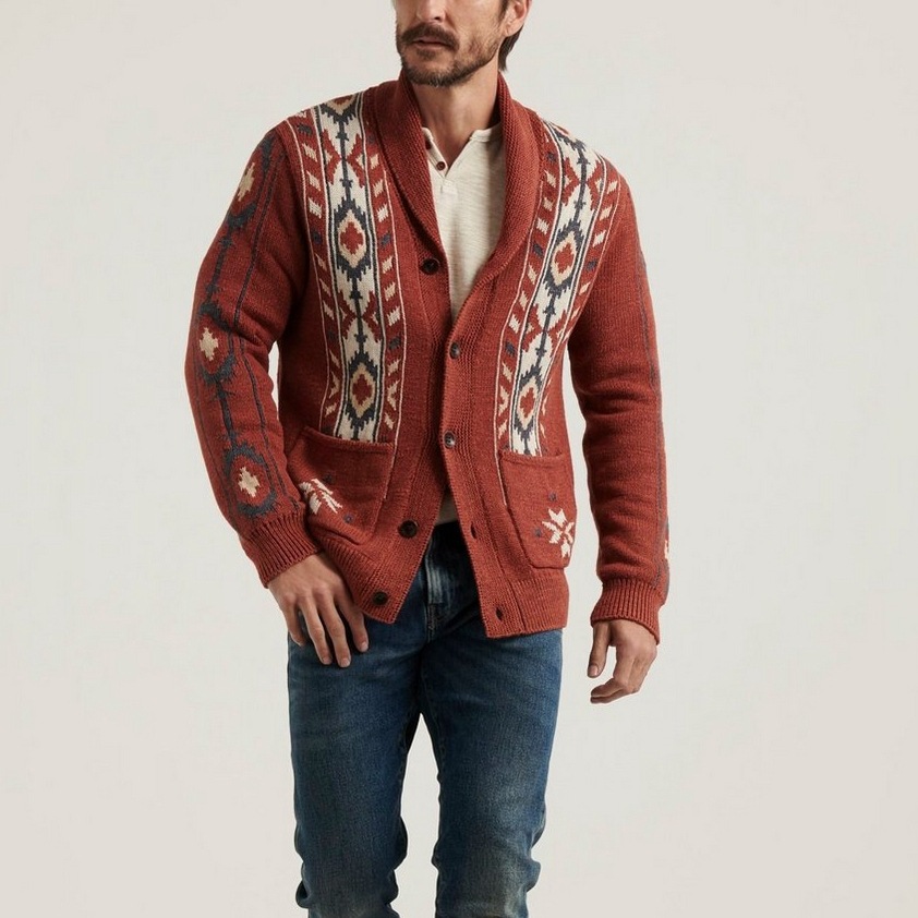 Lapel Brocade Sweater Image 6