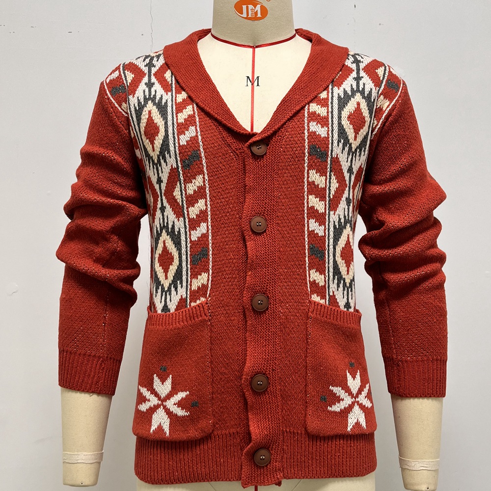 Lapel Brocade Sweater Image 4