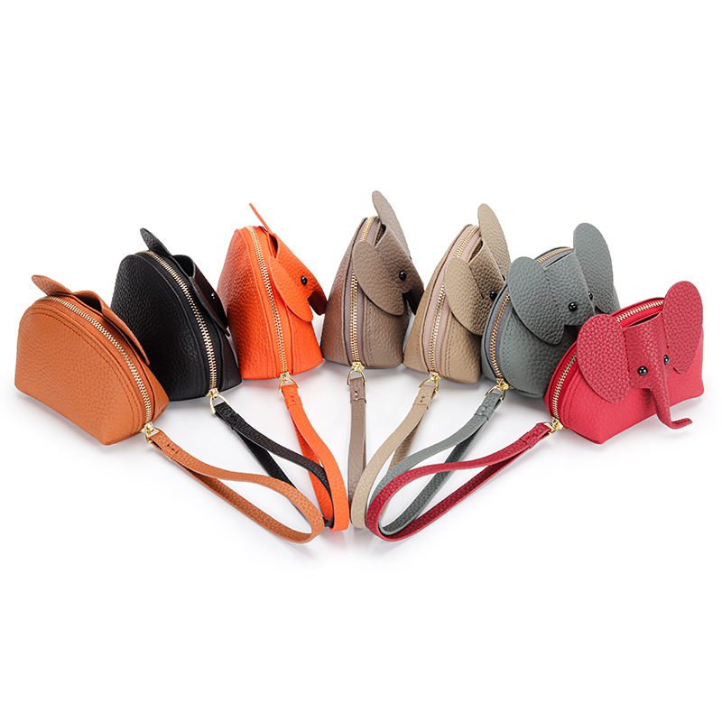 Cute Coin Purse Leather Cartoon Elephant Image 5