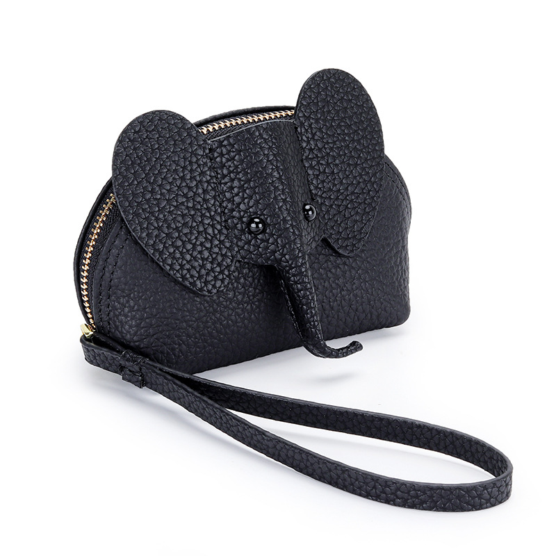 Cute Coin Purse Leather Cartoon Elephant Image 4
