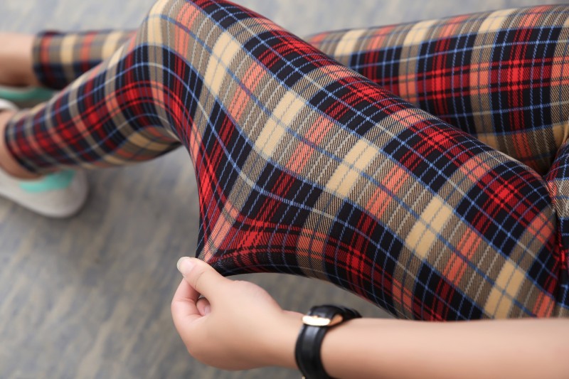 Stretch Women's Pants - Grey Checkered
