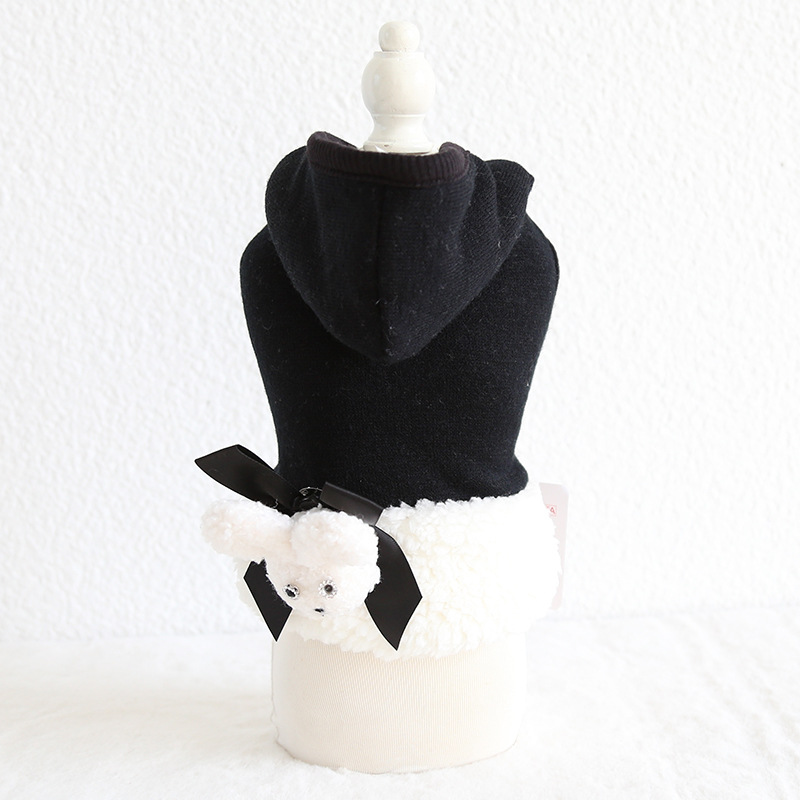 Three-dimensional Rabbit Wool Coat in gray