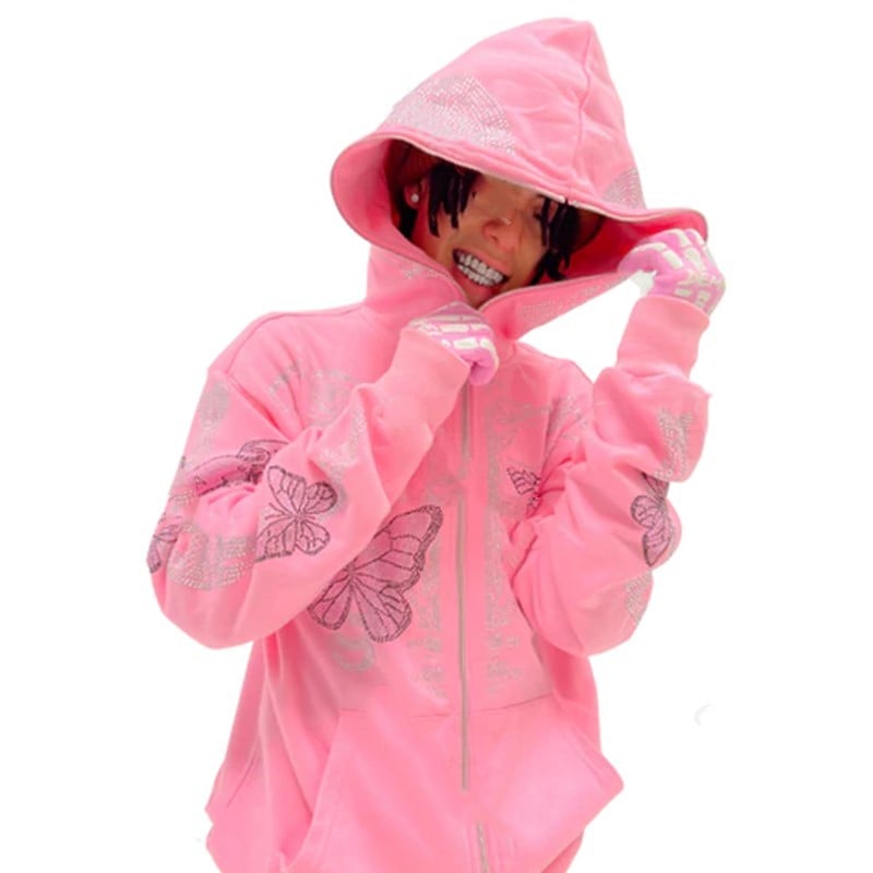 Skull Digital Printed Hooded Sweater Image 6