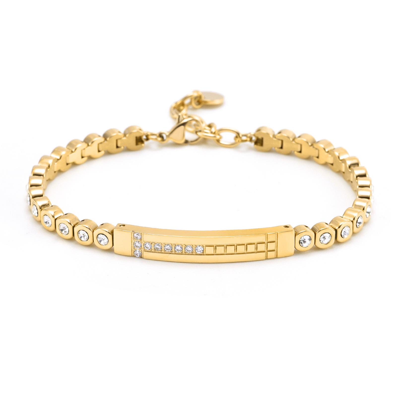Popular Light Luxury High-grade Inlaid Stone Double T Bracelet Image 5