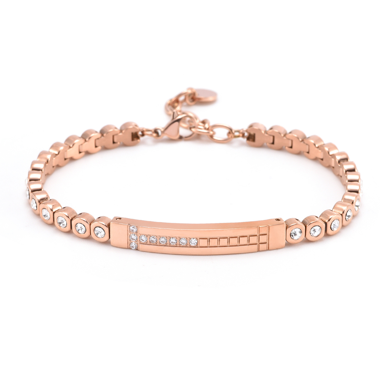 Popular Light Luxury High-grade Inlaid Stone Double T Bracelet Image 6