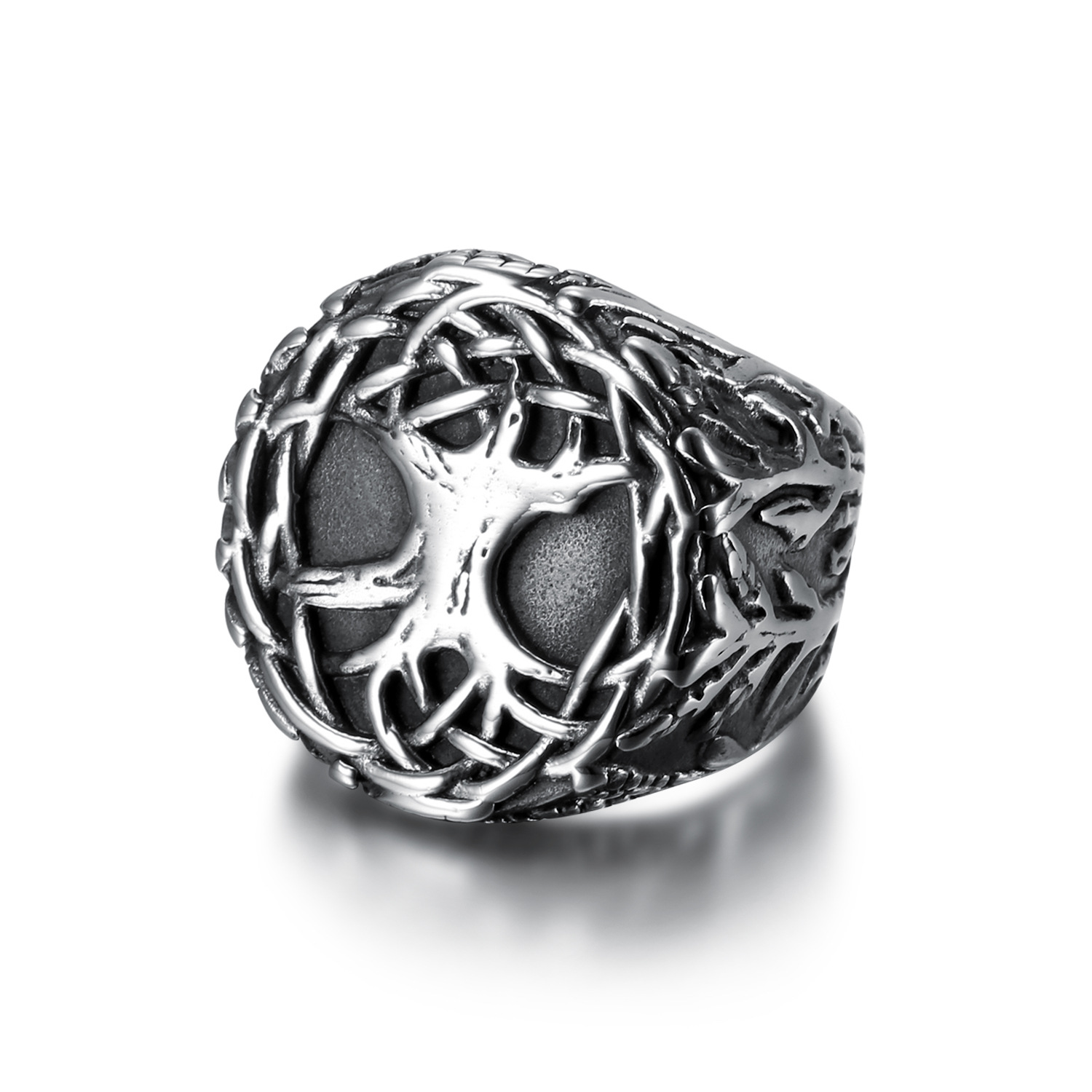 Lucky Tree Titanium Steel Ring Image 2