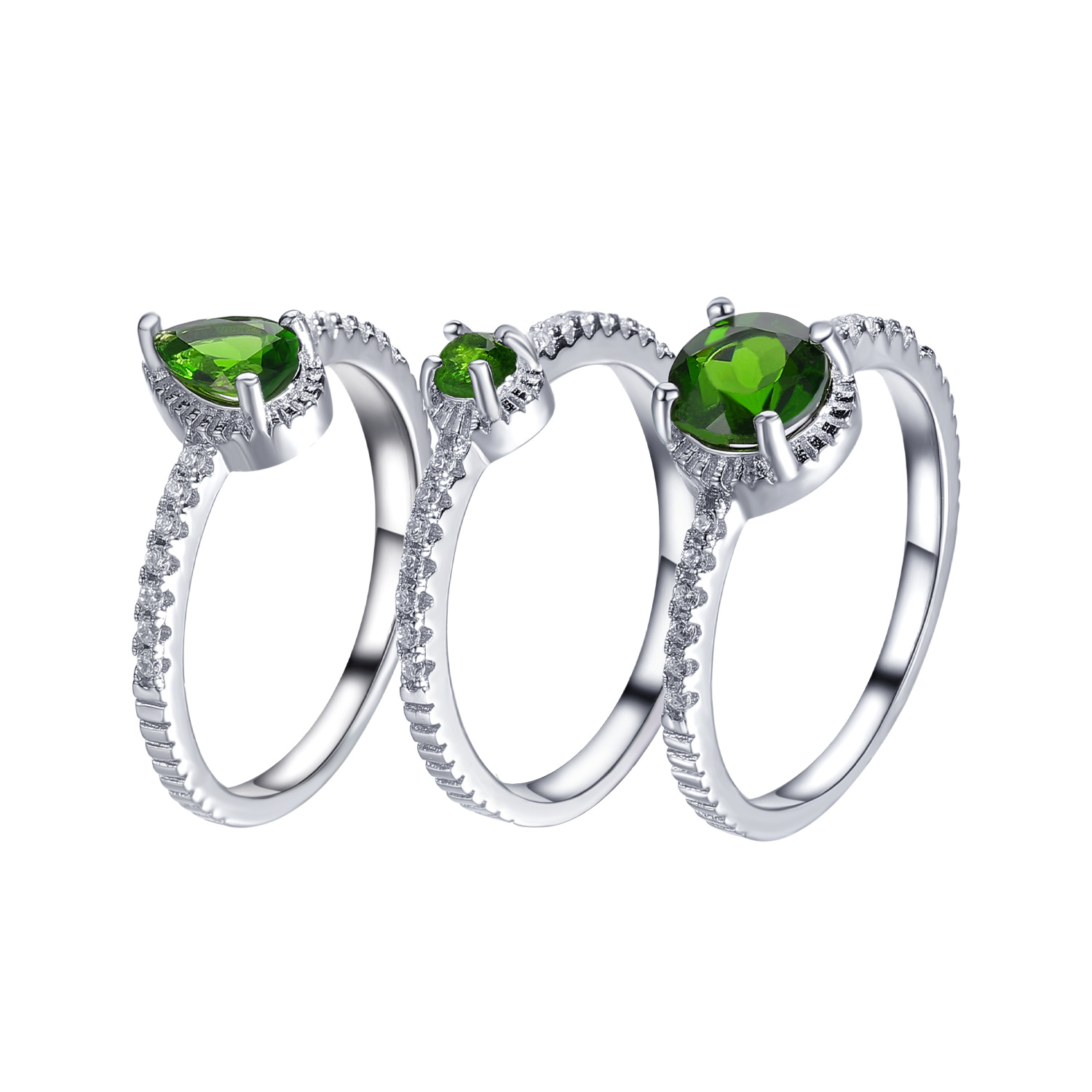 Simple And Natural Topaz Diopside Ring 3