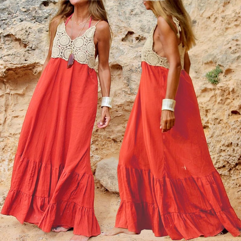 Elegant V-neck Strap Halter Dress