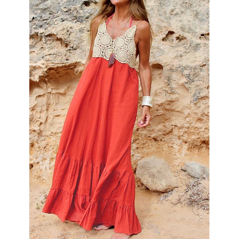 Elegant V-neck Strap Halter Dress