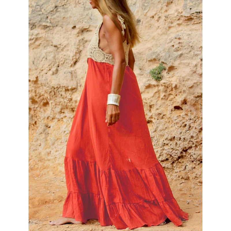Elegant V-neck Strap Halter Dress