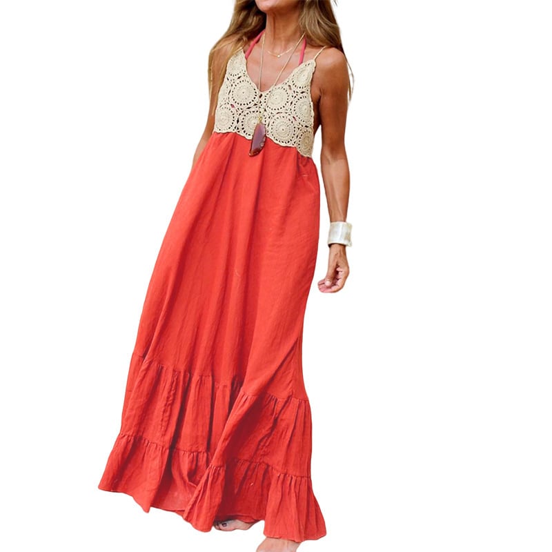 Elegant V-neck Strap Halter Dress
