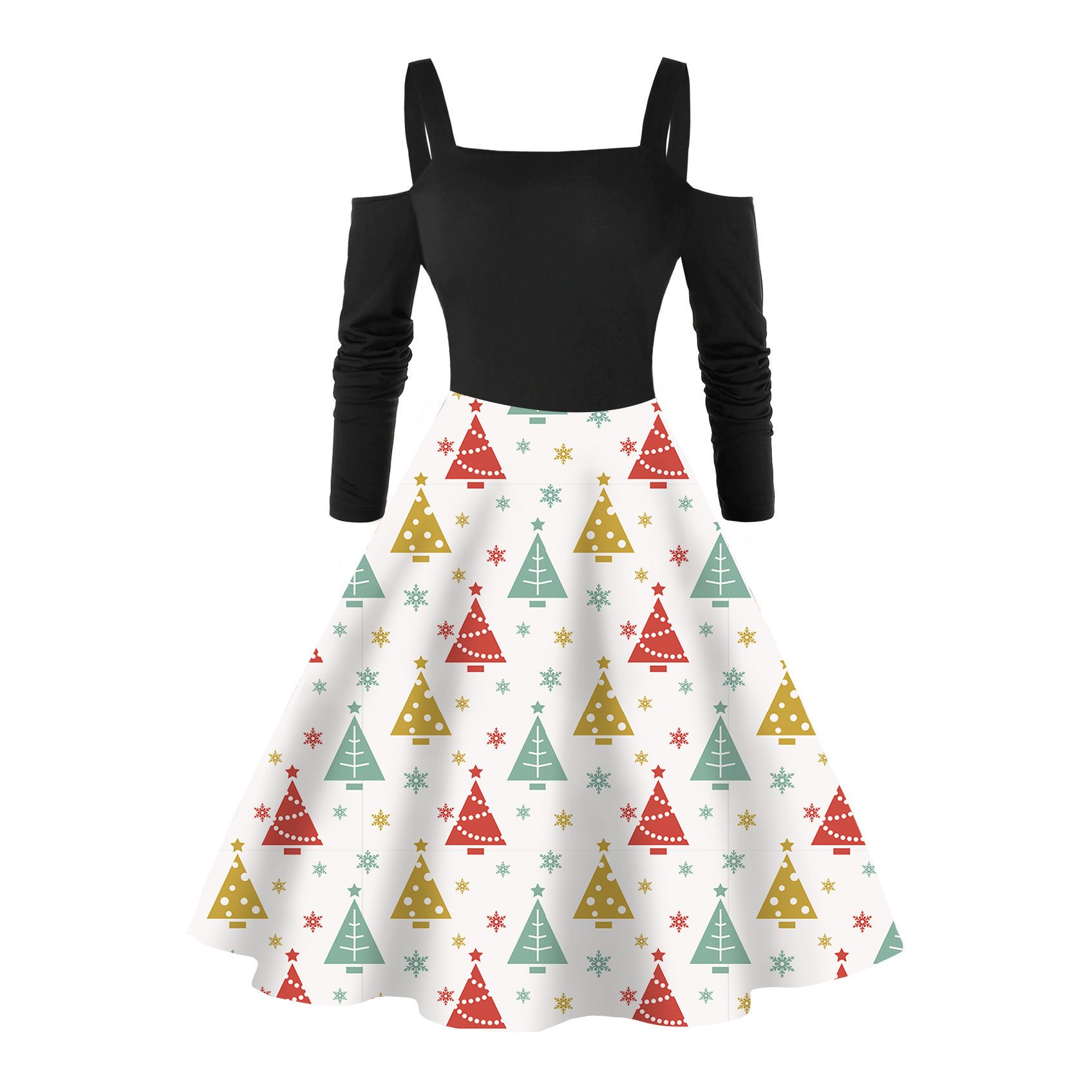 Snowman Printed Dress Image 2