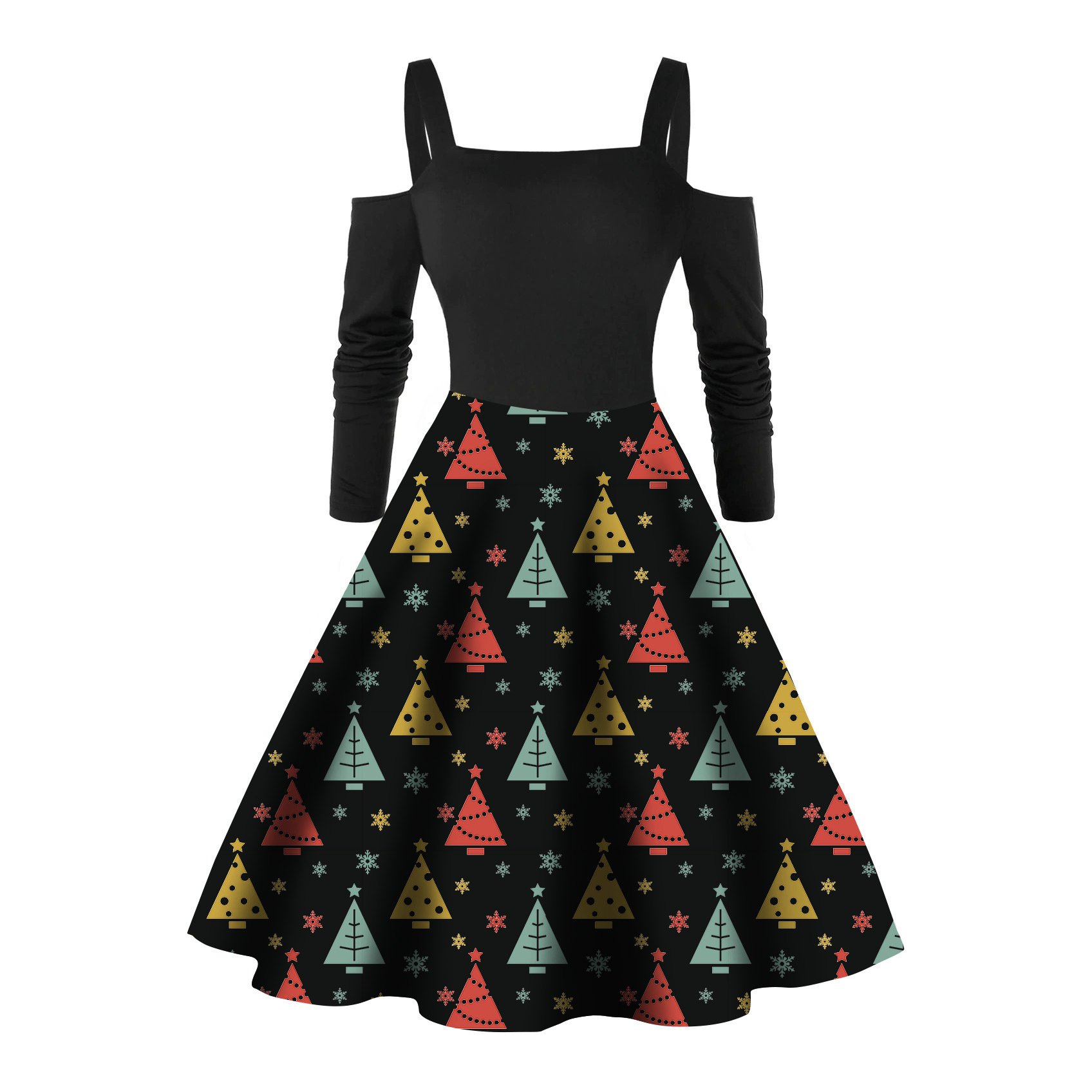 Snowman Printed Dress Image 3