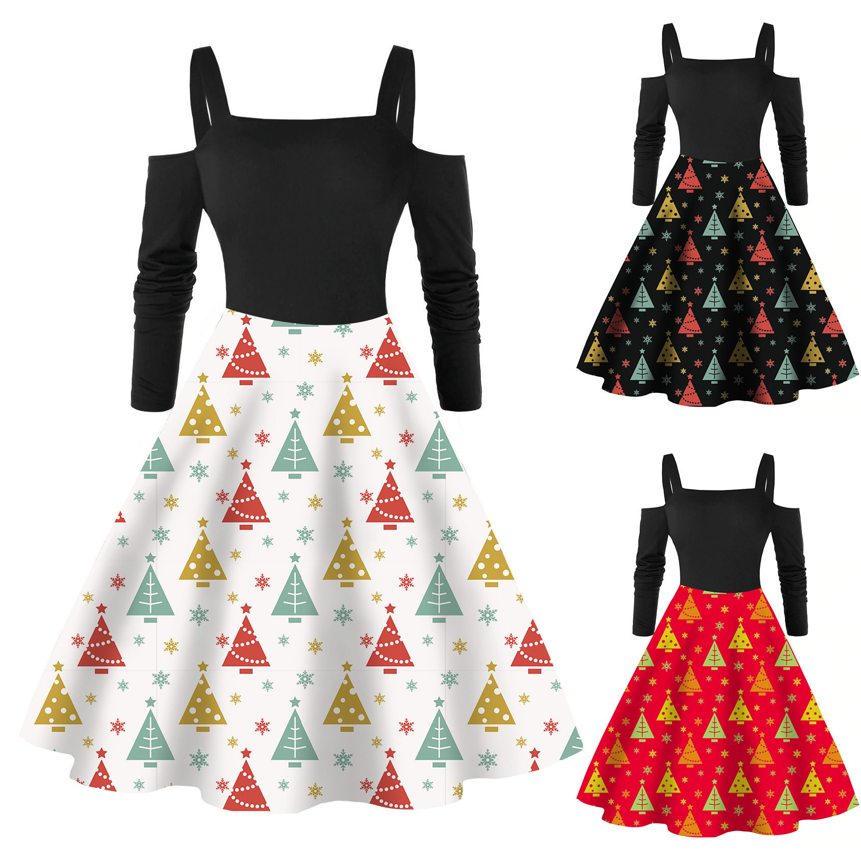 Snowman Printed Dress Image 5