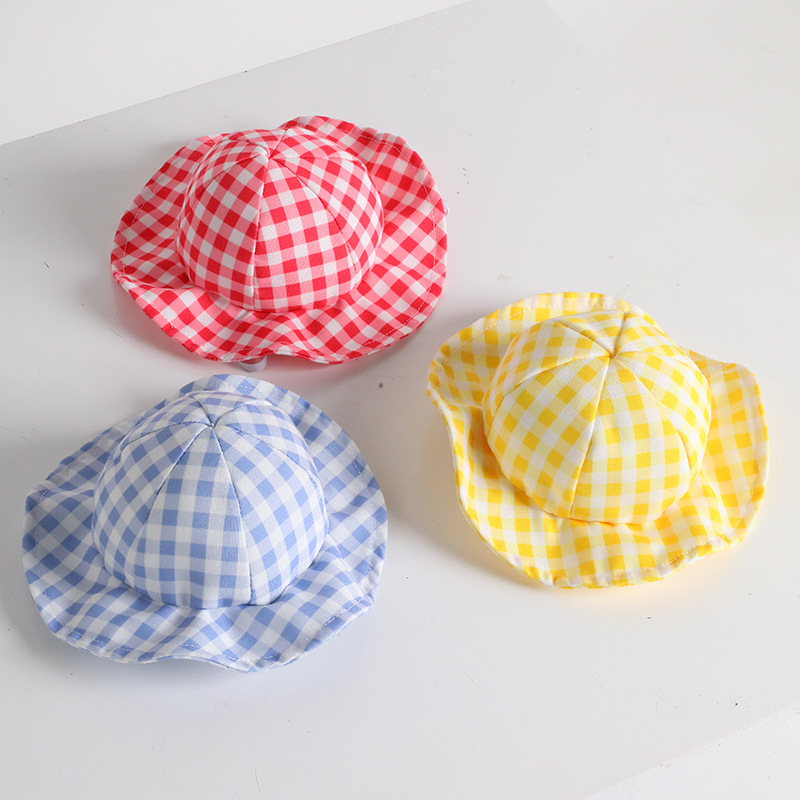Pet Cute Fashion Plaid Sun Hat Image 9
