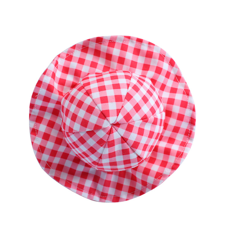 Pet Cute Fashion Plaid Sun Hat Image 4