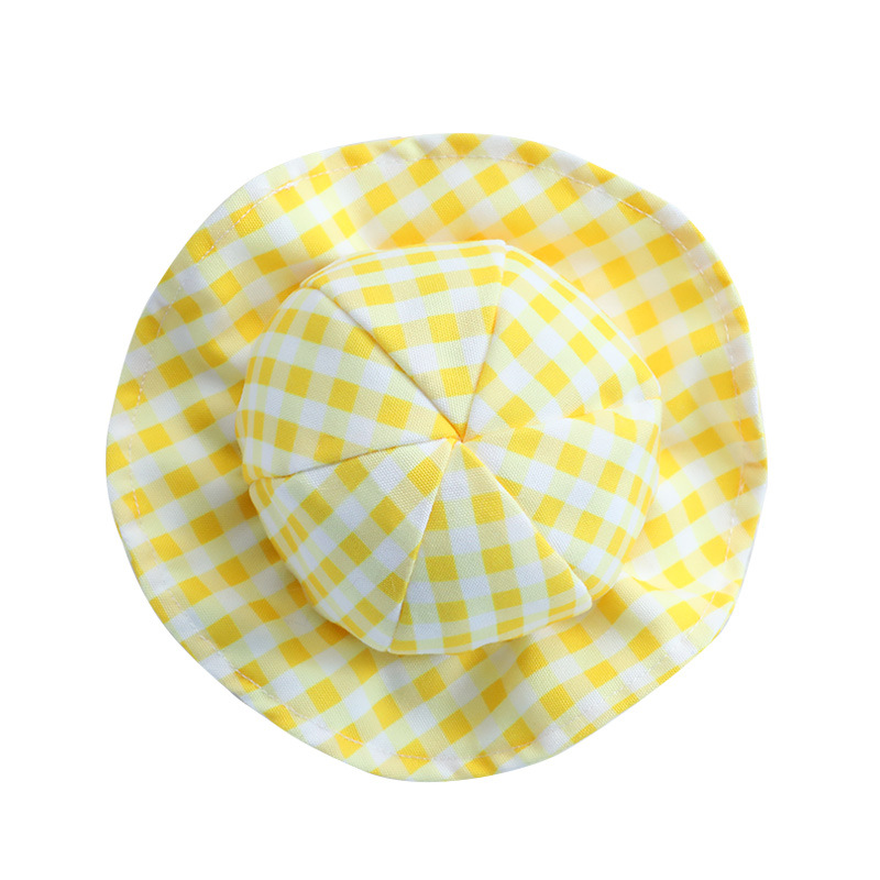 Pet Cute Fashion Plaid Sun Hat Image 3