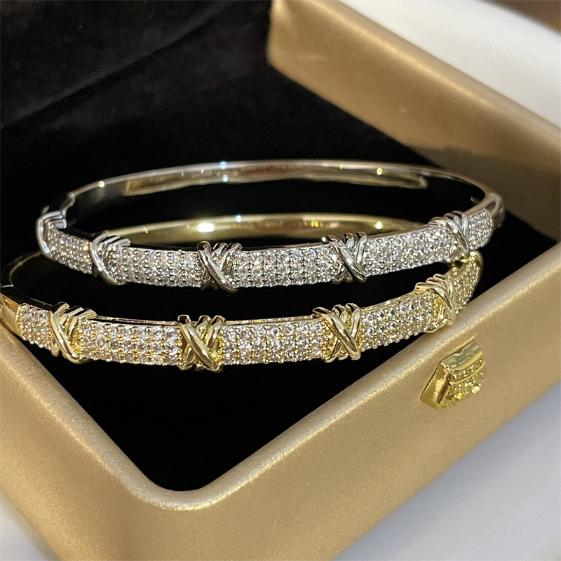 Light Luxury Full Diamond Bamboo Bracelet - Image 1