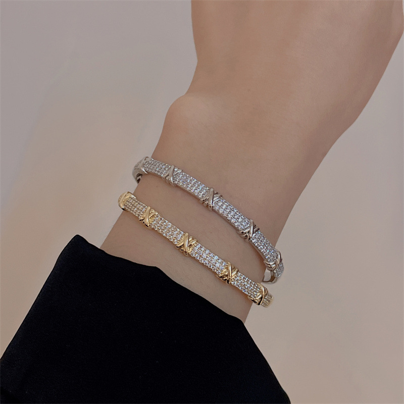 Light Luxury Full Diamond Bamboo Bracelet - Image 2