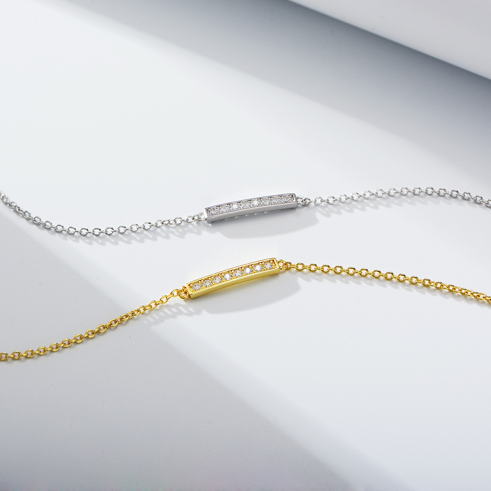S925 Sterling Silver Simple Diamond Bracelet Image 4