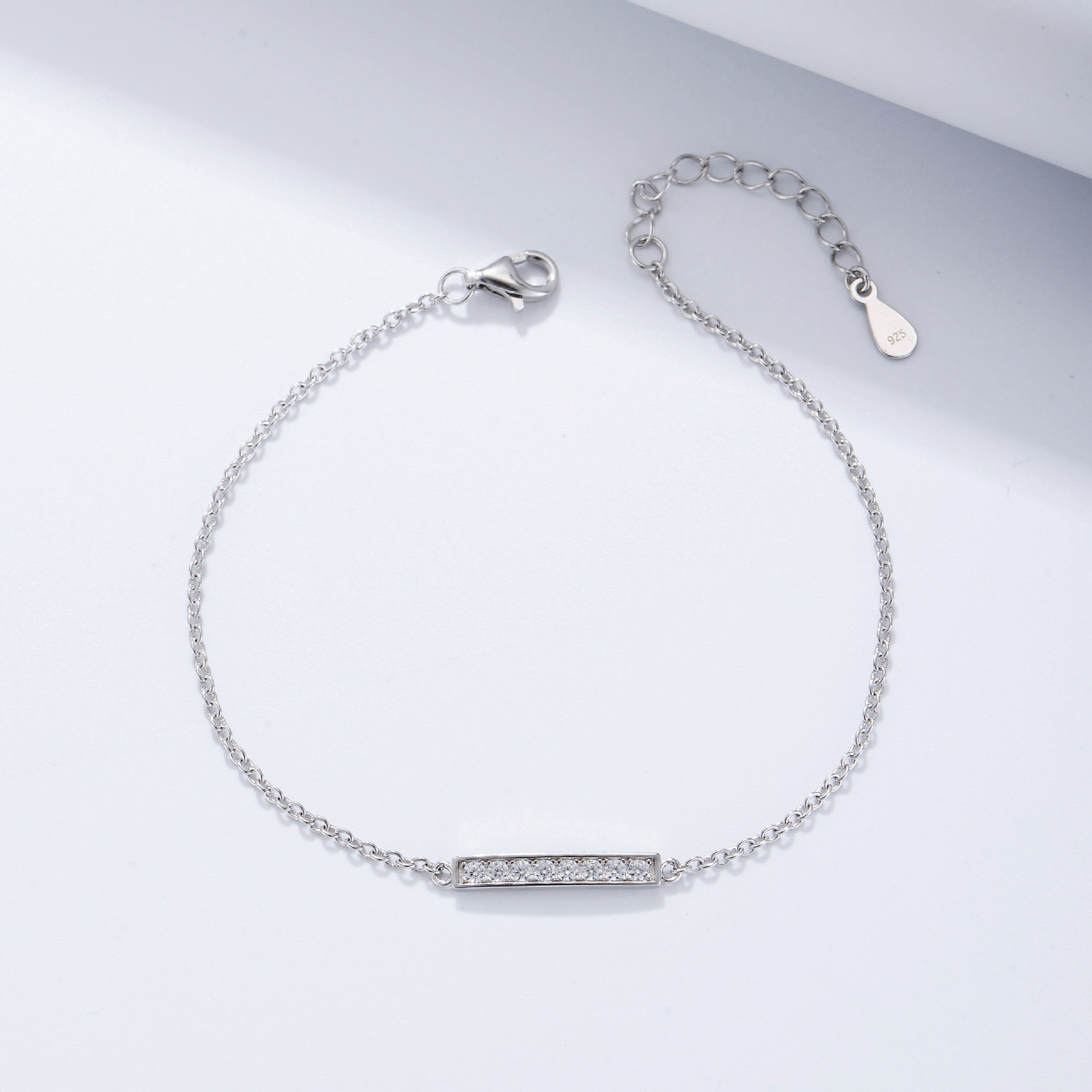 S925 Sterling Silver Simple Diamond Bracelet Image 2