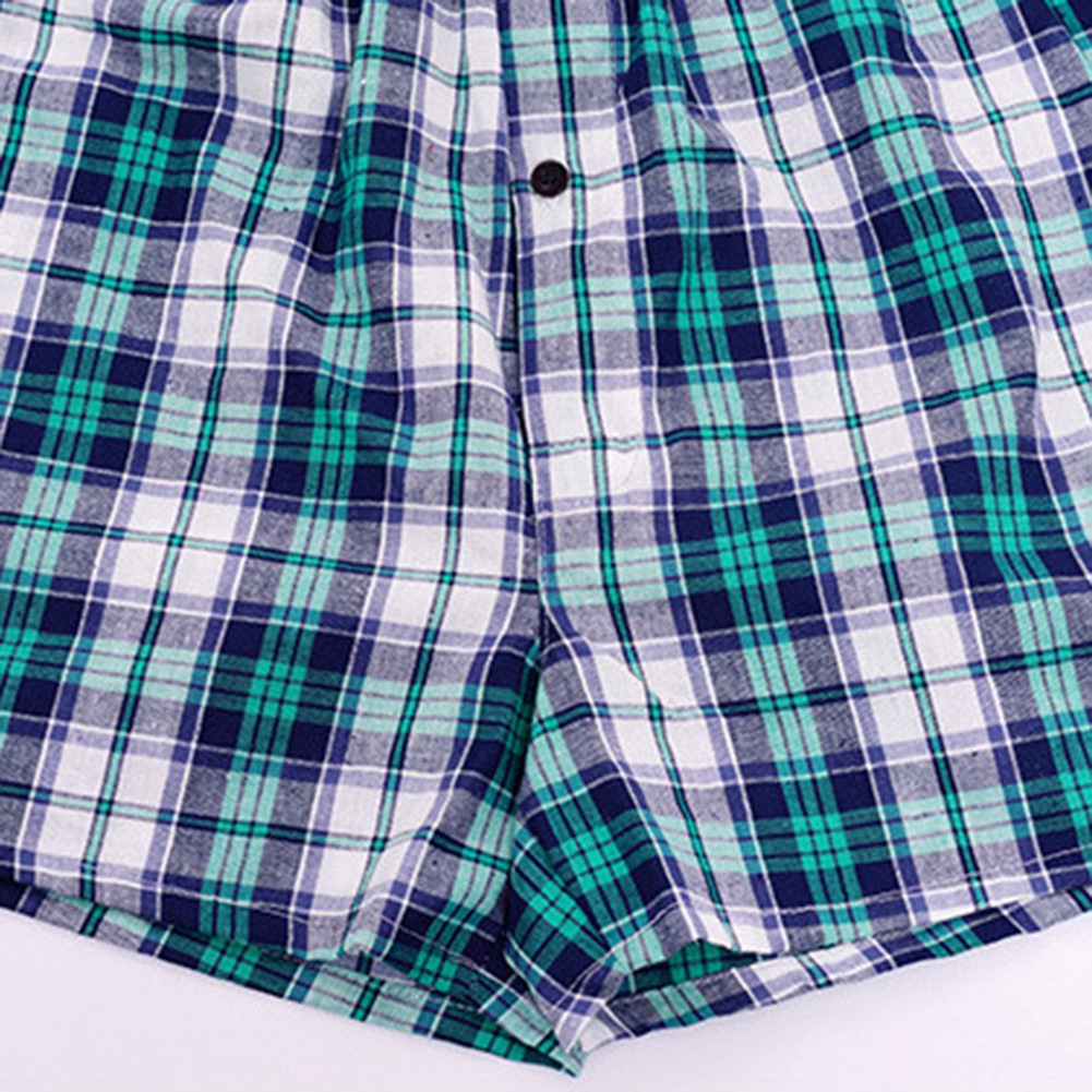 Men's Cotton Plaid Boxer Shorts - Size Guide Reference Chart