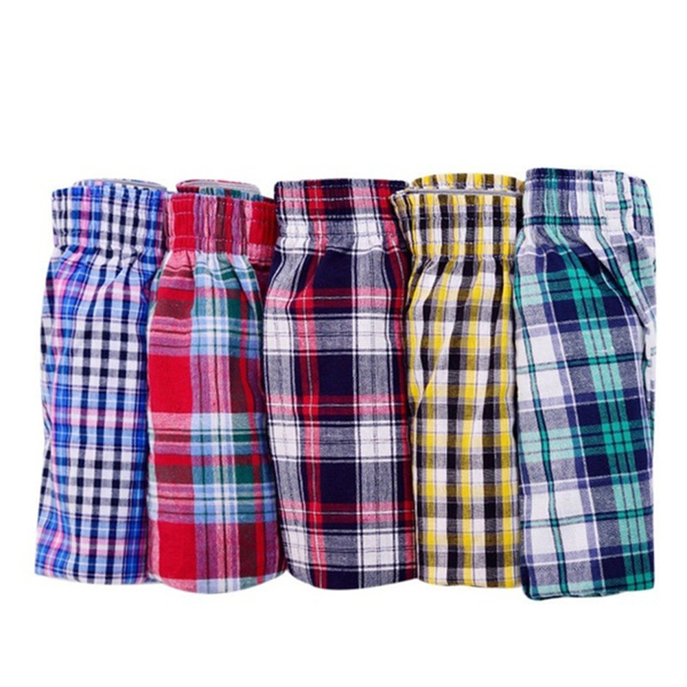 Men's Cotton Plaid Boxer Shorts - Plaid Colour Option 2