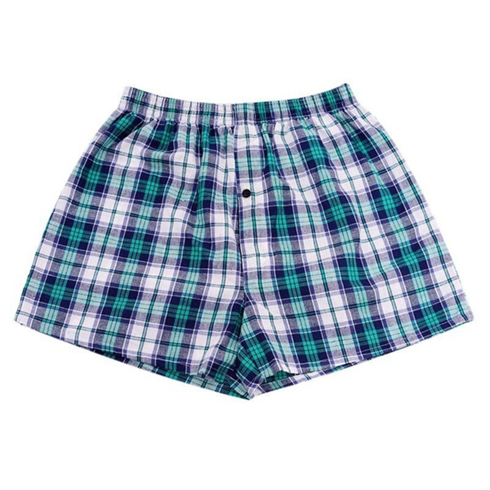 Men's Cotton Plaid Boxer Shorts - Plaid Colour Option 4