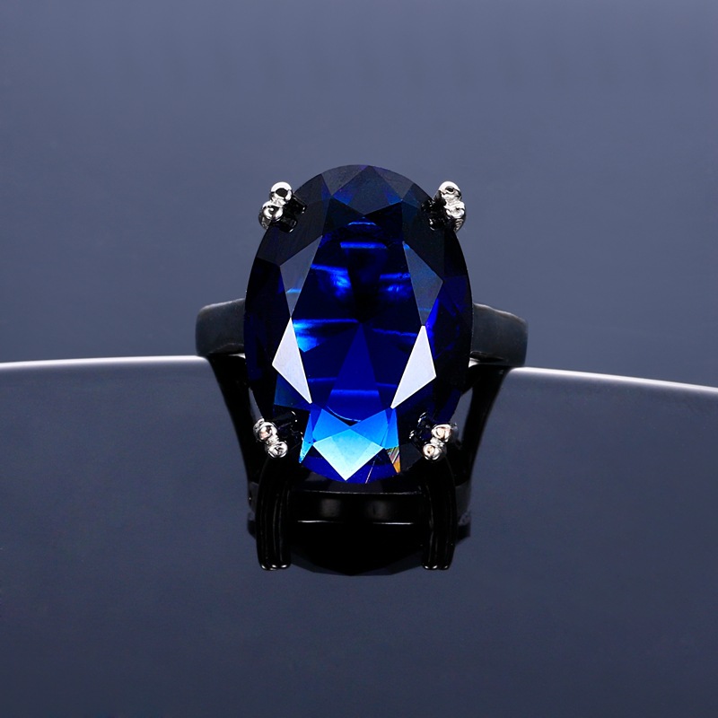 High Fashion Oval Four-claw Artificial Diamond Ring