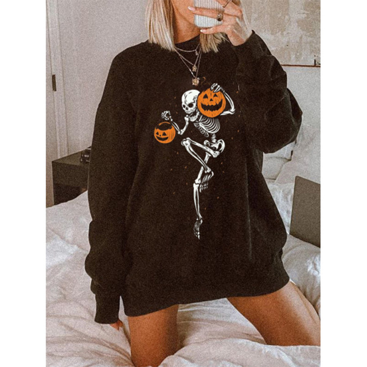 Fashion Ladies Round Neck Sweatshirt Back View