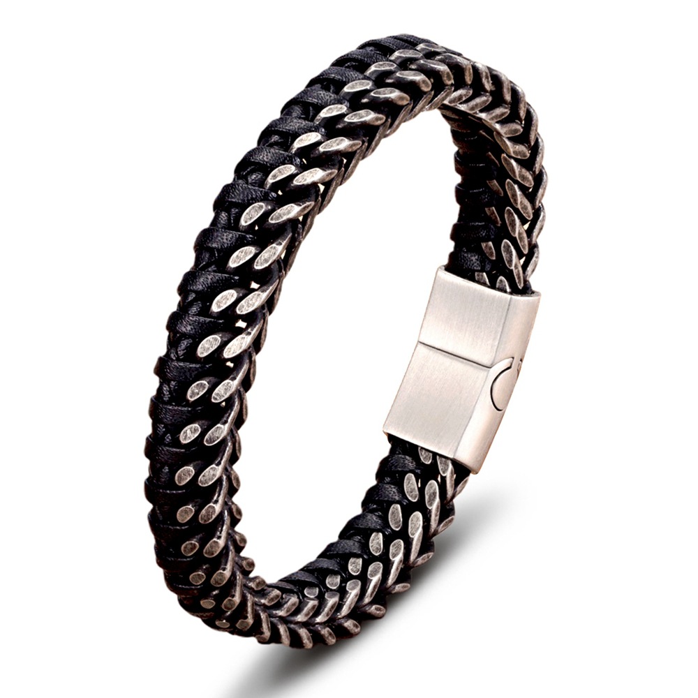 Vintage Leather Woven Men's Bracelet 2