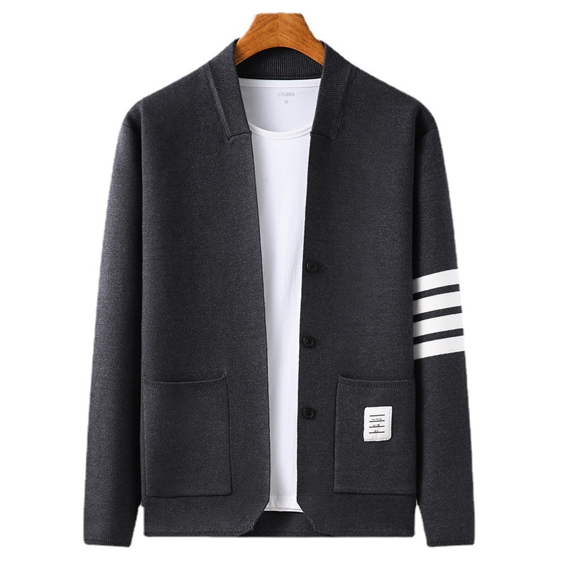 Men's Long-sleeved V-neck Slim-fit Cardigan Coat 2