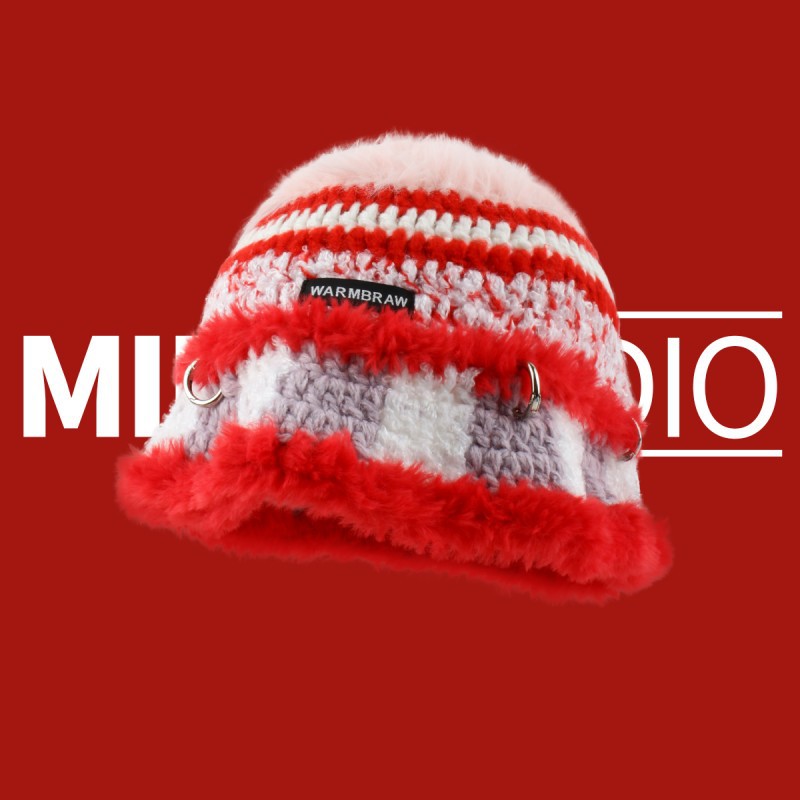 Crochet Woolen Bucket Hat - Blue